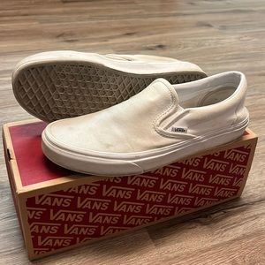 White slip on vans